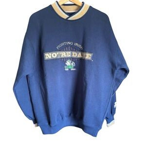 💙💙VINTAGE 90’s STARTER Notre Dame Fighting Irish Embroidered Navy Sweatshirt